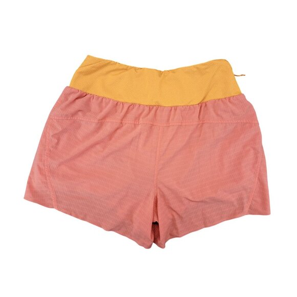 Hoka Glide Running Shorts 4" Orange Women Medium Zip Pocket Built In Liner - Picture 2 of 10